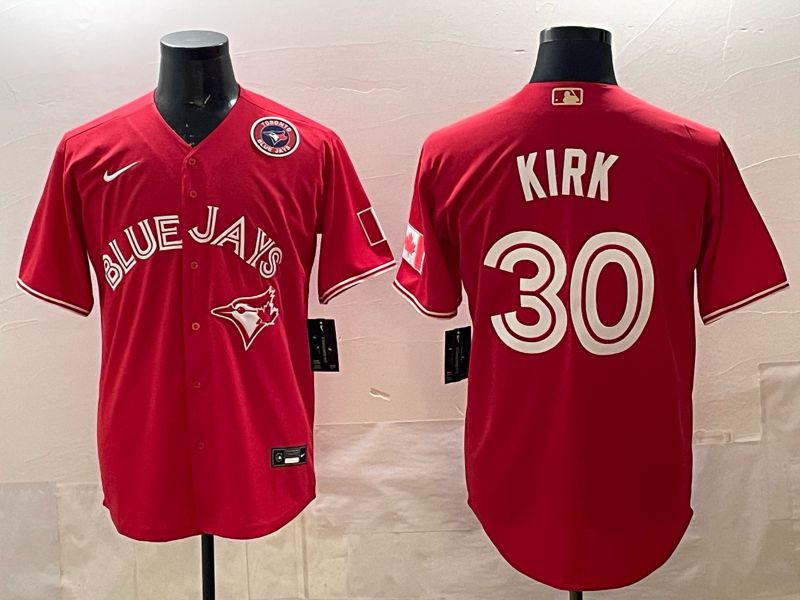 Men 2025 Toronto Blue Jays #30 Kirk Red Game Nike MLB Jersey style 01